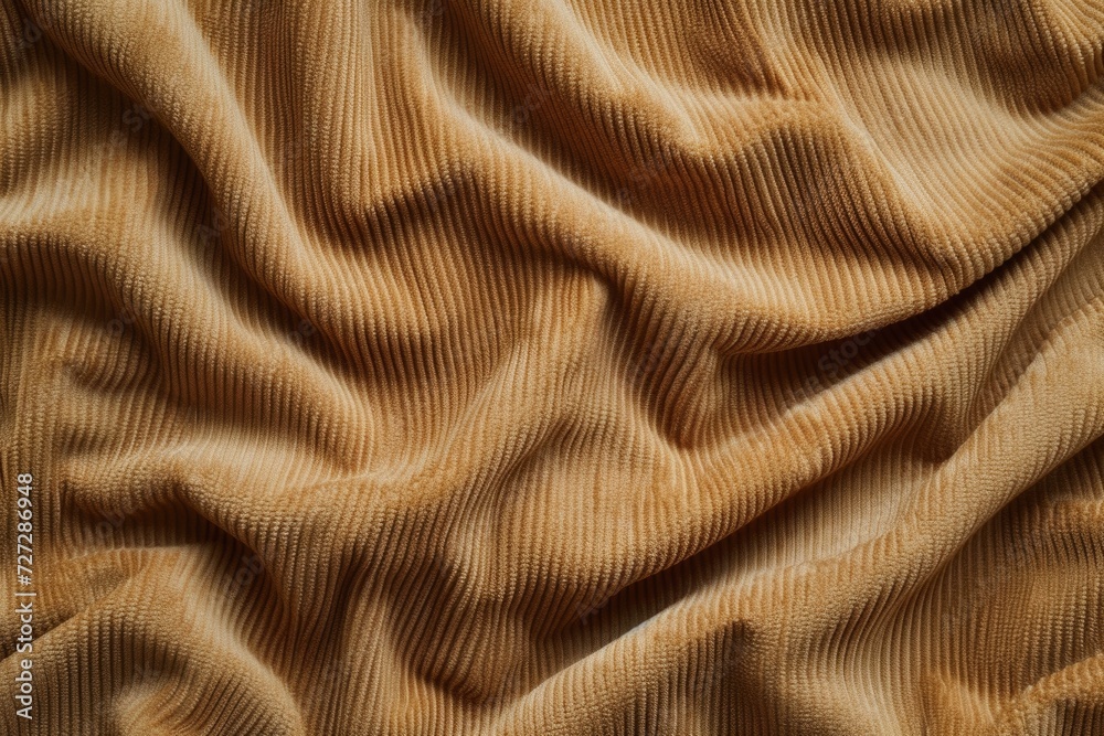 Fototapeta premium Velveteen khaki fabric for interior design and decor.