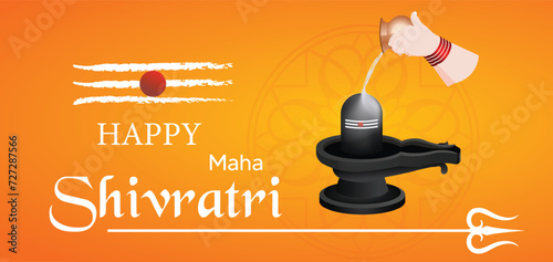 happy maha shivratri indian lord shiva festival vector poster photo