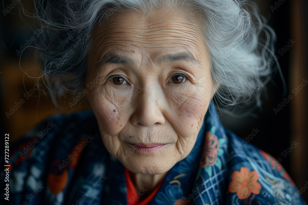 Portrait of an elderly Japanese woman in her pottery workshop Portrait of an elderly Japanese woman in her pottery workshop