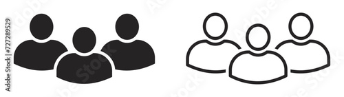 Set of people icons. Team symbol, user profile login, people group, friends, user. Persons. Vector. EPS10.