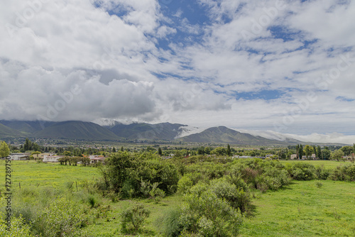 Panoramic view of Tafí del Valle in Tucumán Argentina.