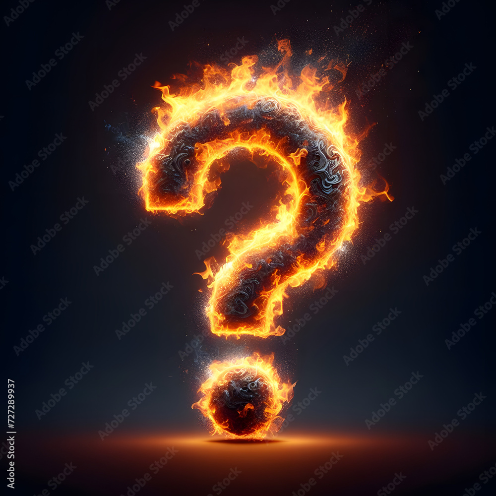 question mark with fire question mark with fire