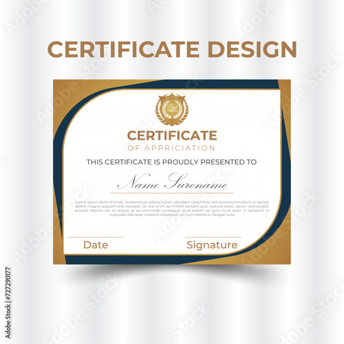 vector gradient golden luxury certificate