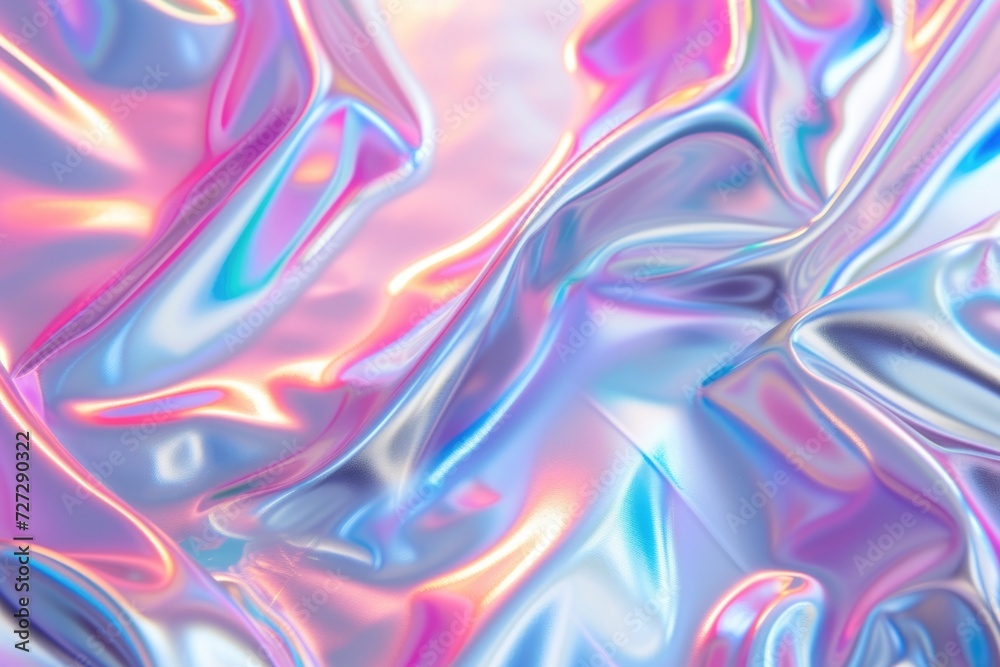 Fototapeta premium Blurry abstract pastel iridescent holographic foil background