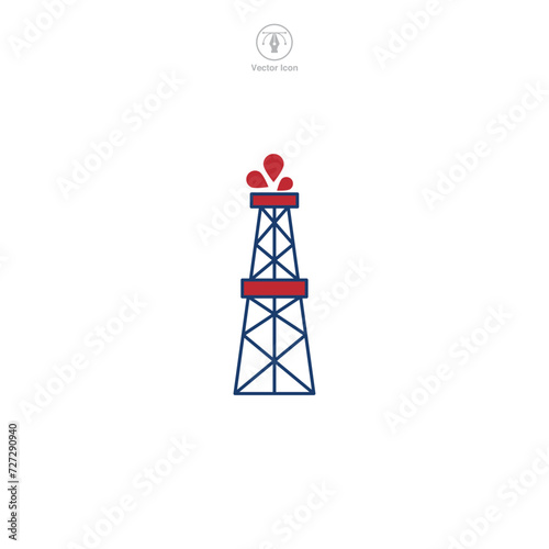 Oil rig Icon symbol vector illustration isolated on white background