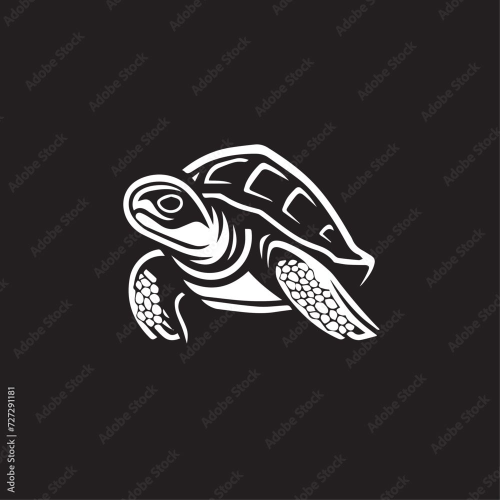 Fototapeta premium Tortoise in cartoon, doodle style . Image for t shirt. Isolated 2d vector illustration in logo, icon, sketch style, Eps 10, black and white. AI Generative