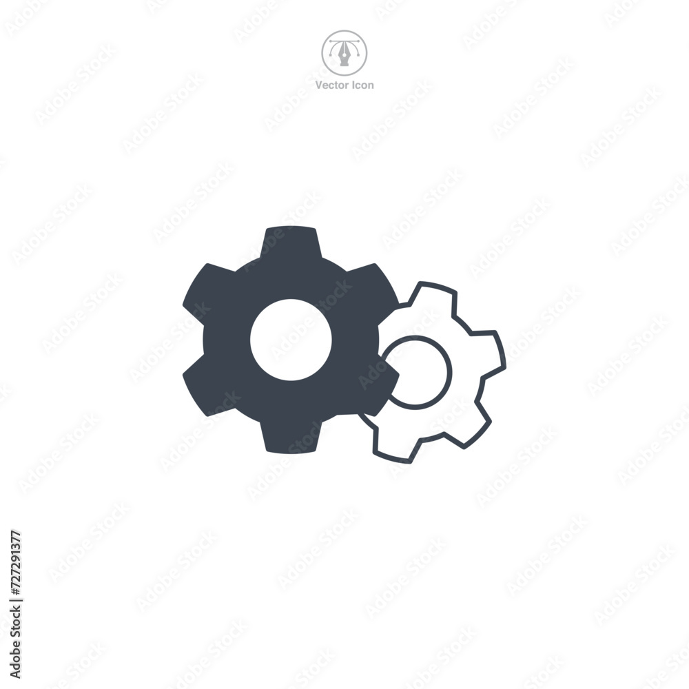 Gear Icon symbol vector illustration isolated on white background Gear Icon symbol vector illustration isolated on white background