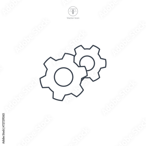 Gear Icon symbol vector illustration isolated on white background
