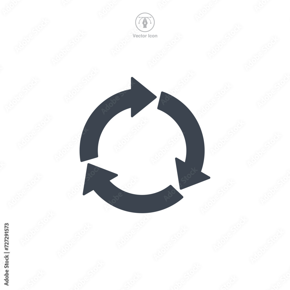 Recycle Icon symbol vector illustration isolated on white background