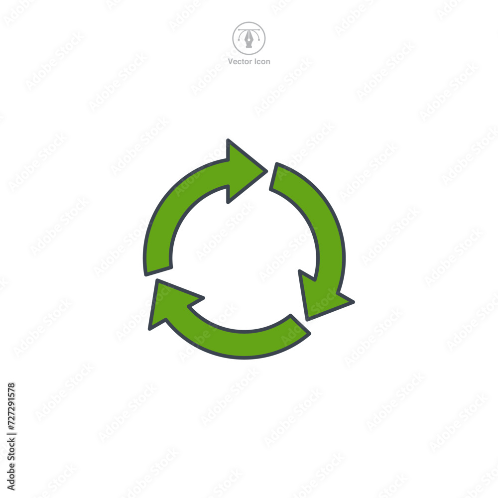 Recycle Icon symbol vector illustration isolated on white background Recycle Icon symbol vector illustration isolated on white background