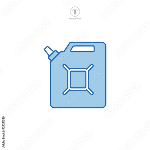Can of fuel. Canister with gasoline Icon symbol vector illustration isolated on white background