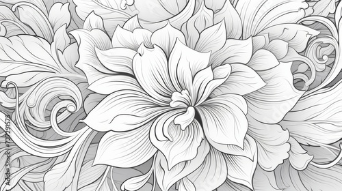 A Black and White Drawing of a Flower