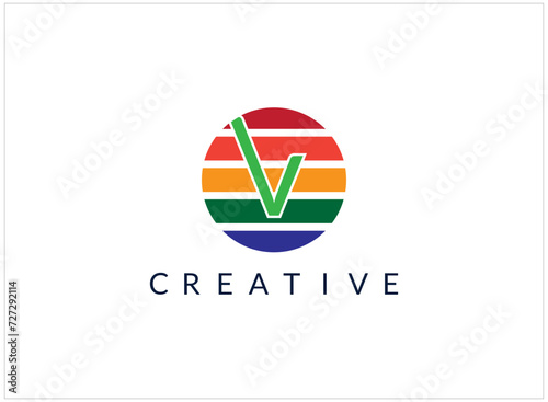 creative V latter logo .company logo.