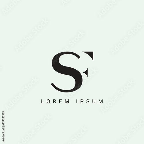 SF letter logo design. SF polygon  circle  triangle  hexagon  flat and simple style with white color variation letter logo set in one artboard. SF minimalist and classic logo. SF
