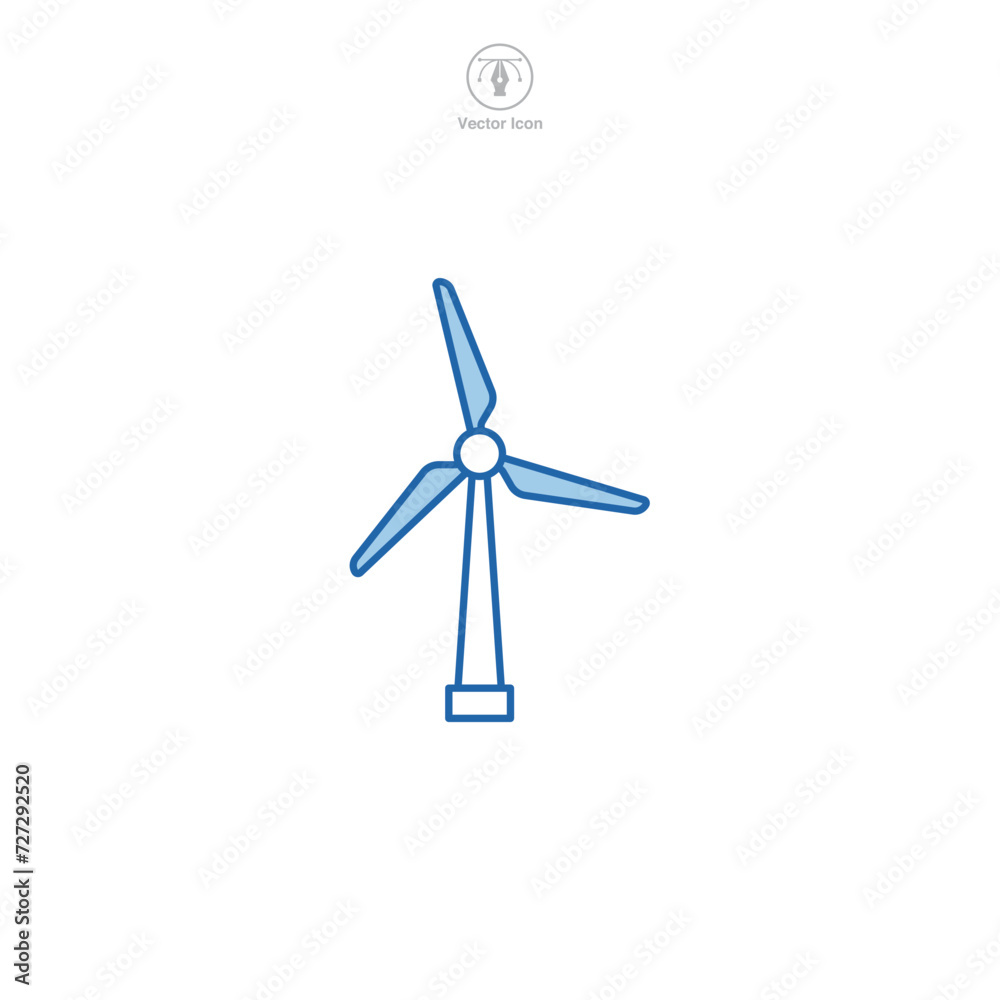 Wind Turbine Icon symbol vector illustration isolated on white background Wind Turbine Icon symbol vector illustration isolated on white background