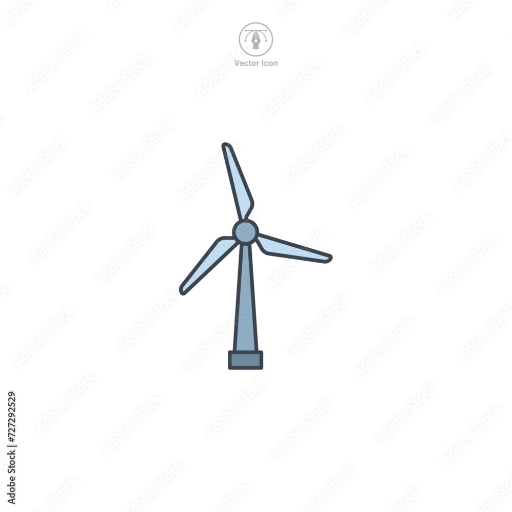 Wind Turbine Icon symbol vector illustration isolated on white background Wind Turbine Icon symbol vector illustration isolated on white background