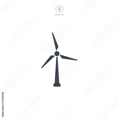 Wind Turbine Icon symbol vector illustration isolated on white background