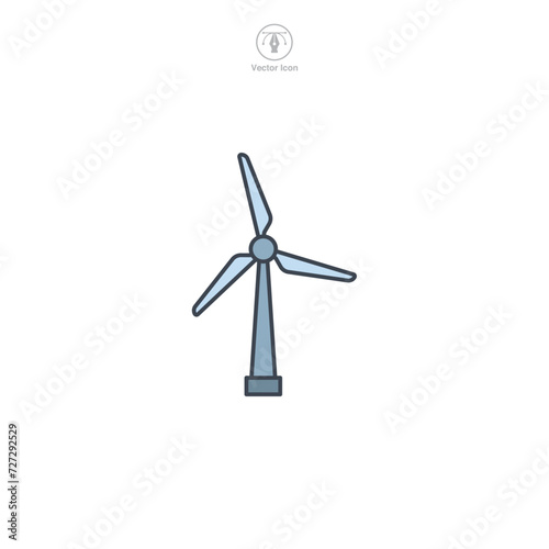 Wind Turbine Icon symbol vector illustration isolated on white background © keenan
