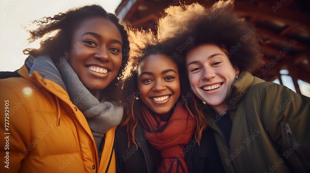 portrait of three diverse friends portrait of three diverse friends