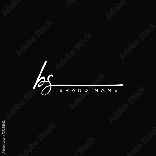 BS letter beauty handwriting vector logo. 