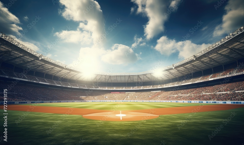 A Packed Baseball Stadium With Thousands of Fans Cheering