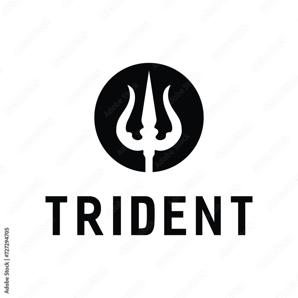 Trident Neptune God Poseidon Triton King Spear or Devil Spear logo design Trident Neptune God Poseidon Triton King Spear or Devil Spear logo design