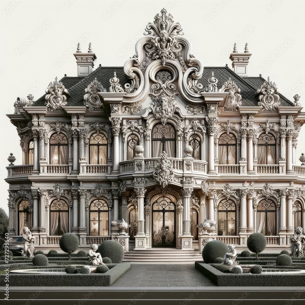 Fototapeta premium Intricate Baroque Style Mansion Facade