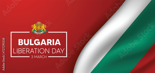 Bulgaria 	Liberation Day 3 March waving flag vector poster