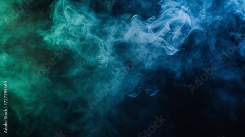 Abstract Backdrop - Cloud of Green and Blue Smoke