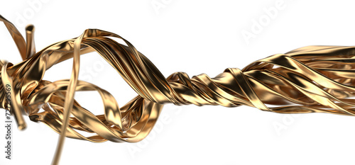 Ethereal Elegance: Abstract 3D Gold Cloth Illustration for Airy and Delicate Visuals