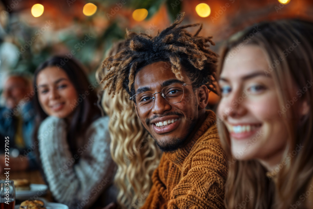 Friends Enjoying Time Together at a Cafe. Generative AI Friends Enjoying Time Together at a Cafe. Generative AI