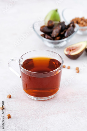 cup of tea with fruits