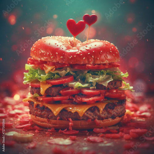 Valentine's Day burger photo