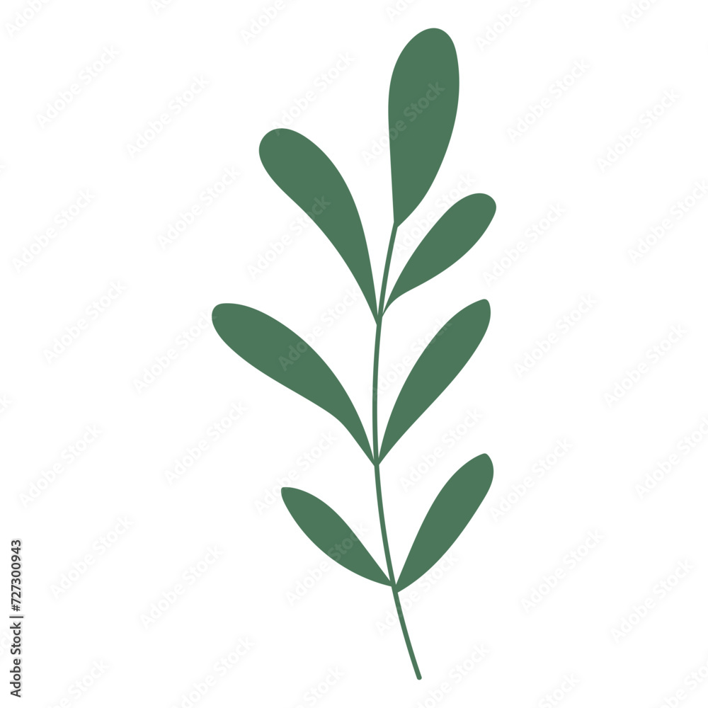 leaf flat color vector