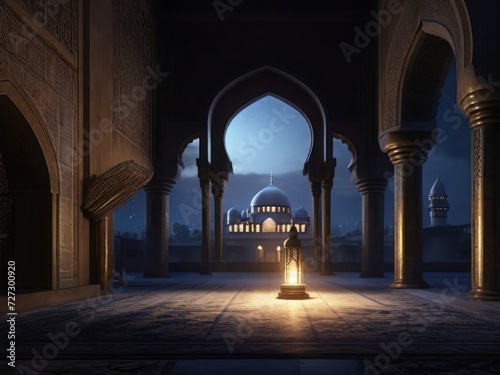Mosque Silhouette Ramadan Background