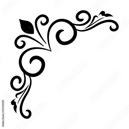 corner black decoration, hand-drawn vector