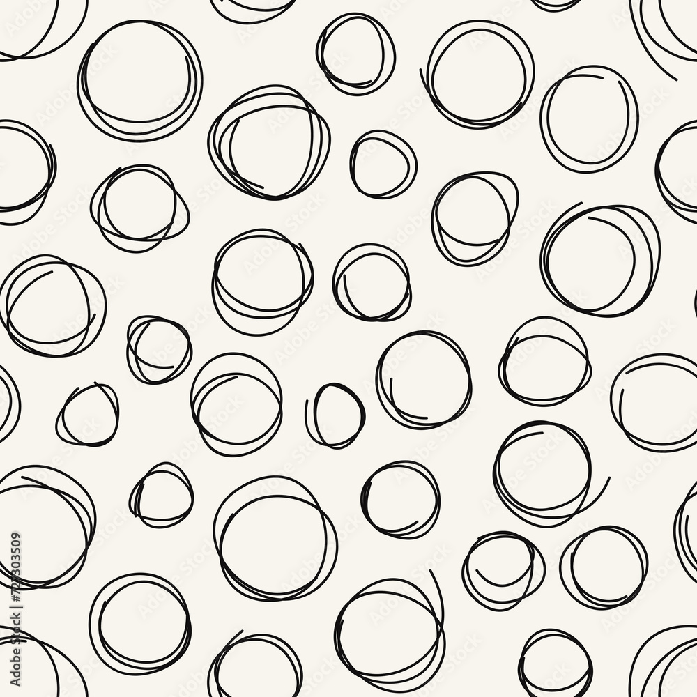 Vector seamless pattern with hand drawn nervous drawing. Sloppy background with doodles. Modern graphic design.