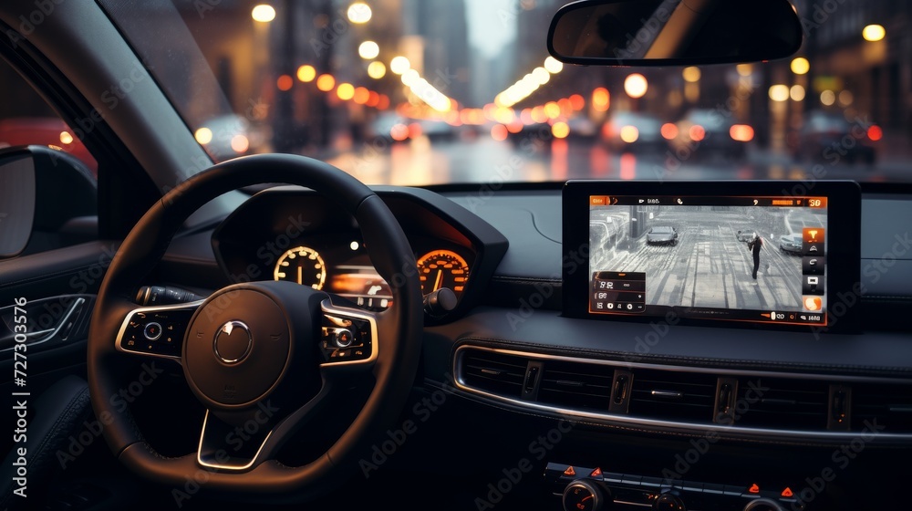 Dashboard View of Car With Car Camera