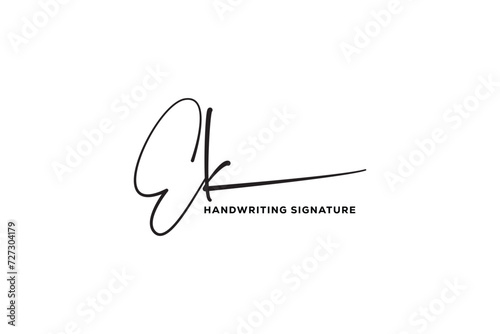EK initials Handwriting signature logo. E K Hand drawn Calligraphy lettering Vector. EK letter real estate, beauty, photography letter logo design.