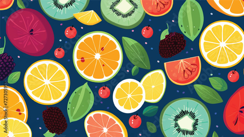 Attractive and delicious fruit pattern vector.