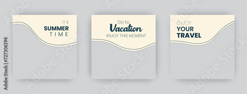 Let's go to Vacation enjoy your time, Summer vacation, Travel poster template design. Social media post advertising 