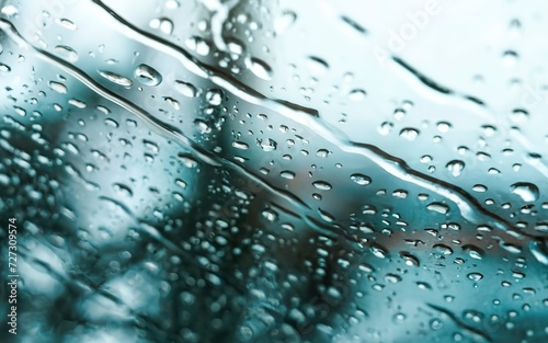Heavy rain background, Raindrops on window glass outdoors