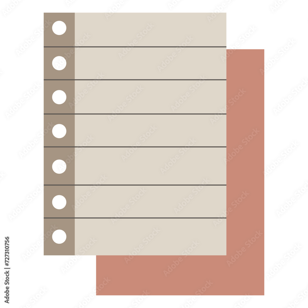 neutral paper sticky notes with decoration tapes flat vector illustration