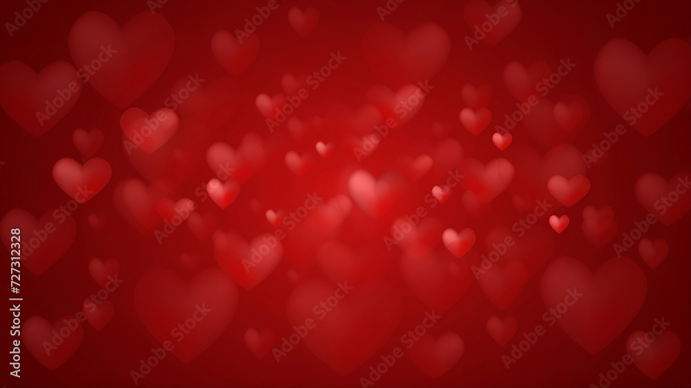 Valentine's day background with red hearts.