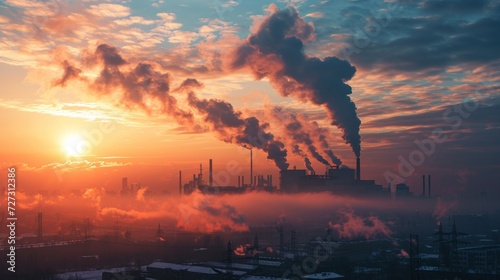 carbon credit, pollution, factory, smoke, energy, industrial, ecology, sky, smog, power, steam, environment, plant, air, gas, chimney, environmental, toxic, chemical