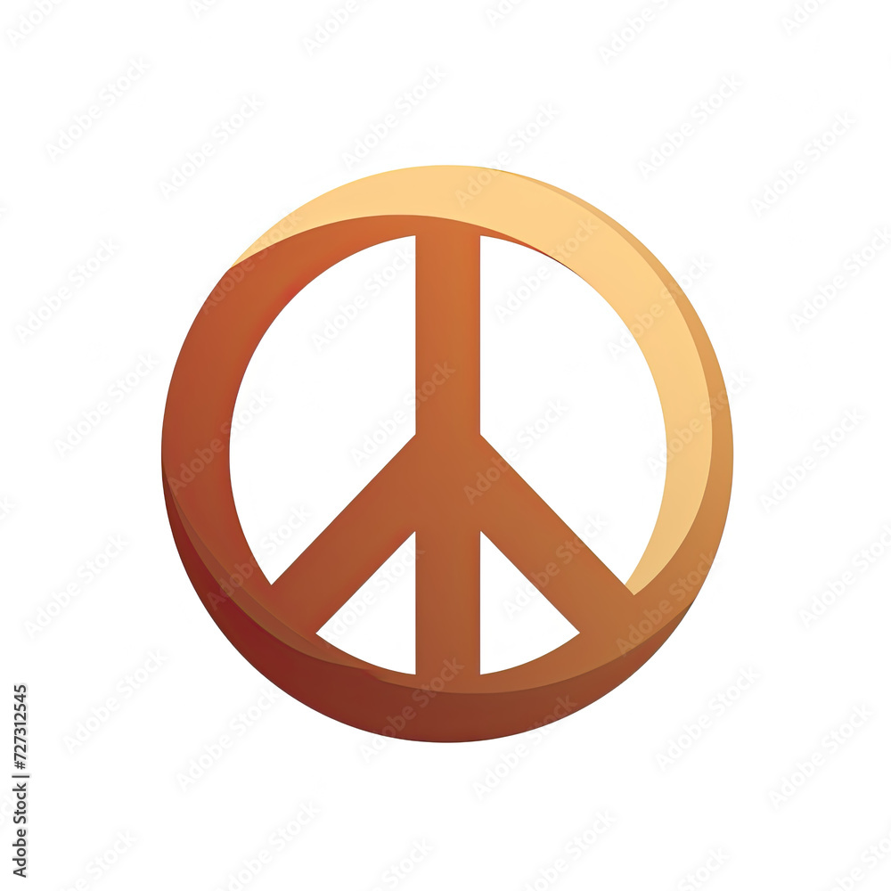 Peace symbol, logo in boho style. Minimalistic illustration in earth tones Peace symbol, logo in boho style. Minimalistic illustration in earth tones