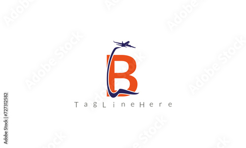 Creative Modern Letter B tour and travel logo design vector Illustration.