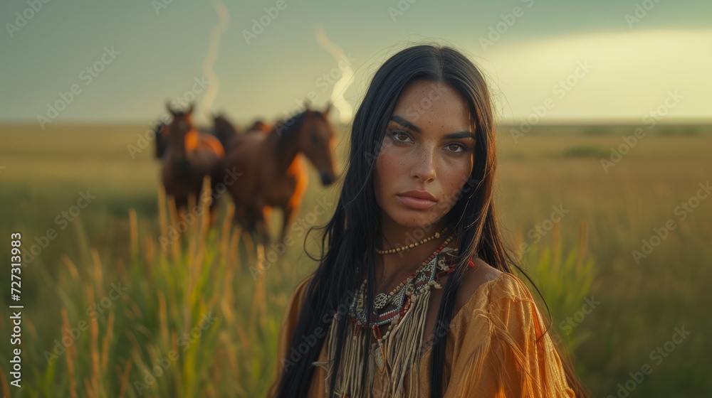 Portrait of a native American woman Portrait of a native American woman