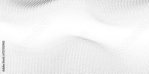Abstract halftone wave dotted background. Futuristic twisted grunge pattern, dot, circles. Vector modern optical pop art texture for posters, business cards, cover