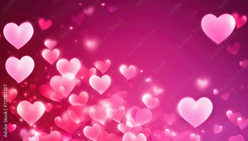 Glowing pink hearts background for valentine's day